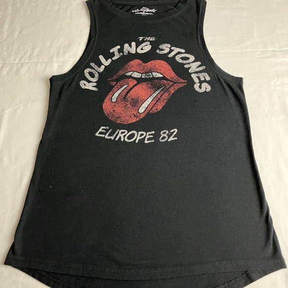 The Rolling Stones Tank Top Women's Size S Black Cotton Blend Europe 82 Graphic - Picture 7 of 7